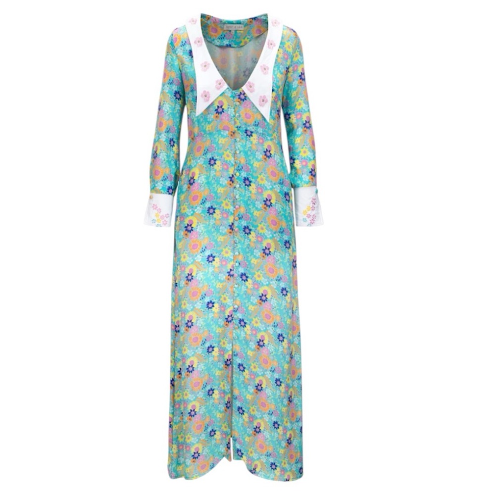 Host & Var Blazing Star Long Floral Dress SZ M NWT